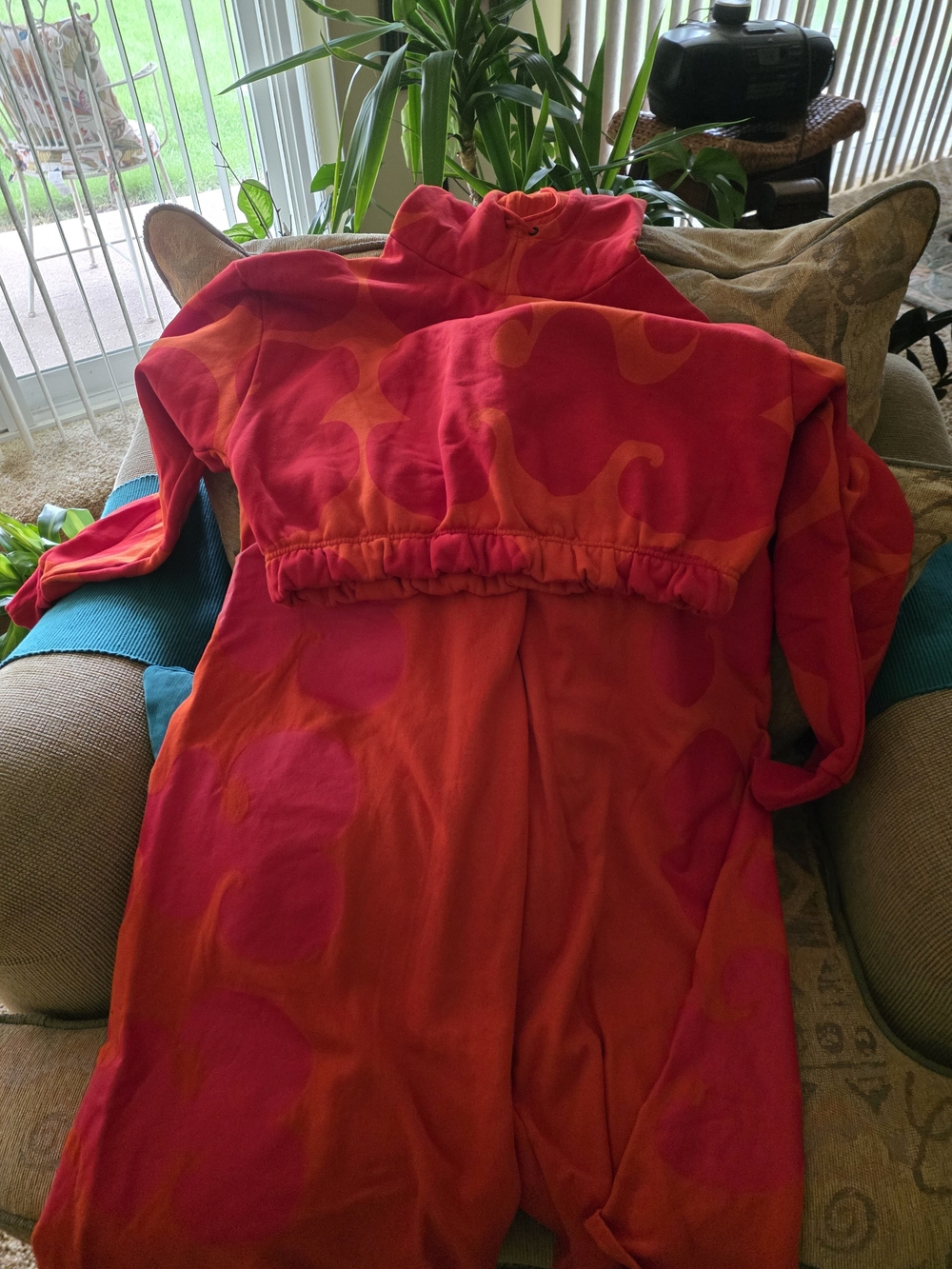 adidas Red and Orange Graphic Jumpsuit